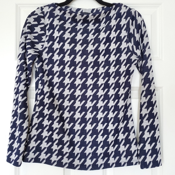 ‼️ ANN TAYLOR Houndstooth boatneck knit top - Picture 2 of 6